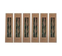 pajoma® Set di 12 candele a forma di asta, verde, altezza 25 cm, diametro 2 cm, durata circa 5 ore, candela a spirale con 42 g, qualità premium