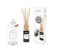 pajoma Set di fragranze per ambienti con diffusore da 100 ml + bottiglia di ricarica con bastoncini in rattan, deodorante per ambienti a lunga durata (+ ricarica da 500 ml, Roses & Berries)