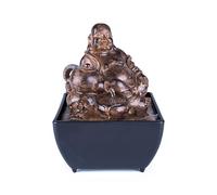 pajoma® Teiera Buddha Fontana da interno H 17,5 cm - rilassante spruzzi d'acqua in design asiatico | accessorio per la casa Feng Shui in resina - ideale per meditazione e relax