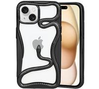 Pajony Cool 3D Snake Cases per iPhone 14/13, Creative Hollow Dissipate Heat Design Soft Electroplated antiurto Cover per iPhone 14/13 Nero