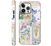 Pajony Custodie per iPhone 13 Pro, resistente ai graffi, ibrida, a 2 strati, antiurto, custodia lucida - Italiano Summer Collage Coastal