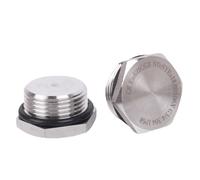 PAJPXPCD 1/4" 3/8" 1/2" 3/4" 1" NPT Metric Male Thread 304 Stainless Steel Sealing Ring Hex Head End Cap Screw Pipe Fitting(NPT1.2)