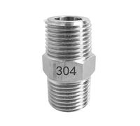 PAJPXPCD 1/8" 1/4" 3/8" 1/2" 3/4" 1" NPT M14 M20 Metric Thread 304 Stainless Steel Hex Nipple High Pressure Pipe Fitting Connector(BSPP1I4 to NPT1I8)
