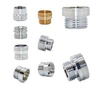 PAJPXPCD 2pcs Brass 1/2inch x M16 M18 M24 M28 Thread Connector Silver Water Faucet Connector For Bathroom Kitchen(Gold)