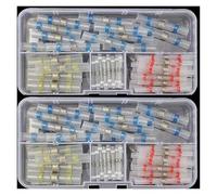 PAJPXPCD 50 pezzi di manicotti termorestringenti for saldatura, terminali a crimpare for cavi, connettori con scatola, tubo termorestringente, connettore for cavi