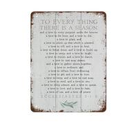 PAJPXPCD A Time To Every Purpose Metal Sign Ecclesiastes Quote Tin Wall-Art Vintage Distressed Finish For Study Room Reading Nook 8 X 12 inch