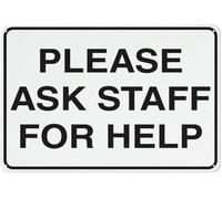 PAJPXPCD Ask Staff For Help Aluminum Wall Sign 8 X 12 in