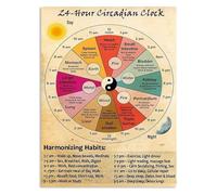 PAJPXPCD Body Clock Infographic Metal Sign Science Wall-Art for Study Home Office Classroom Educational Decor 8 X 12 inch