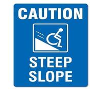PAJPXPCD Caution Steep Slope Warning Traffic Metal Sign 12x8 Inch