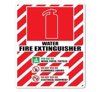 PAJPXPCD Class A Water Fire Extinguisher Metal Tin Sign 12x8 Inch | Sharp high contrast lettering readable during smoke low light