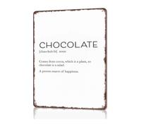 PAJPXPCD Classic Chocolate Definition Metal Sign Distressed Look Vintage Plaque For Kitchen Wall Cafe Bistro Interior Design 8 X 12 inch