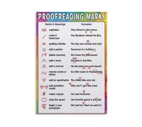 PAJPXPCD Classroom Decor for English Teachers Proofreading Marks Chart Editing Symbols Poster Writers Reference Guide(Unframed,08X12inch(20X30cm))