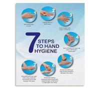 PAJPXPCD Clean Hands Metal Sign Six Step Handwashing Procedure Poster Infection Prevention Reference for Office Veterinary Clinic Laboratory Art 8 X 12 inch