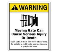 PAJPXPCD Danger Moving Gate Keep Clear Metal Sign 12x8 Inch
