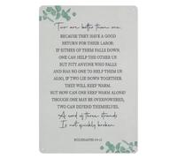 PAJPXPCD Ecclesiastes 4 9 12 Two Are Better Than One Scripture Metal Sign Wall Decor For Living Room Bedroom Home Office 8 X inch