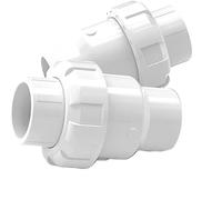 PAJPXPCD Garden pipe fitting 20~110mm White PVC Ball Check Valve Sewer Pipe Drain One Way Flap Valve Garden Watering Irrigation Water Pipe Connector(110mm)