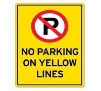 PAJPXPCD Keep Clear No Parking On Yellow Lines Tin Sign 12x8 Inch