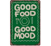 PAJPXPCD Meal Time Feeling Statement Antique Metal Tin Sign For Dinette Table Area Bakery Wall Hanging Charming Present 8 X 12 inch