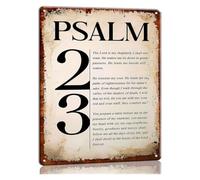 PAJPXPCD Psalm 23 The Lord Is My Shepherd Metal Tin Sign Wall-Art Vintage Scripture Decor for Home Kitchen 8 X 12 inch