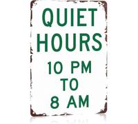 PAJPXPCD Quiet Hours 10 PM To 8 AM Wall Hanging Funny X 12 in