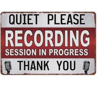 PAJPXPCD Quiet Recording Session In Progress Metal Sign 8 X 12 in