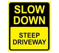 PAJPXPCD Slow Down Steep Driveway Warning Metal Sign 12x8 Inch