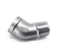 PAJPXPCD Stainless Steel Cast Pipe Fitting, 304 Stainless Steel 45 Degree Elbow Fitting Connector, 1/4"" 3/8"" 1/2"" 1"" 1-1/4"" 1-1/2"" 2"" Female Thread To Male Thread, 1pcs(1 1/2)