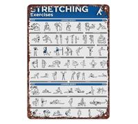 PAJPXPCD Stretching Exercises Instructional Metal Sign for Dance Studio Physical Clinic Personal Trainer Office Wall-Art Decorative Plaque 8 X 12 inch