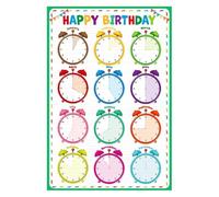 PAJPXPCD Student Birthday Poster for Classroom Bulletin Board Happy Wall Decoration Back to School Welcome Celebration Sign(16x24inch(40x60cm),Framed)
