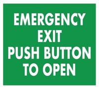 PAJPXPCD Vintage Emergency Exit Push Button To Open Metal Tin Sign 12x8 Inch