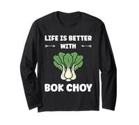 Pak Choy Funny Quote Life is Better with Bok Choy Maglia a Manica