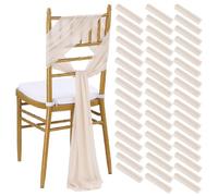 PakiInno Fasce per sedie color champagne, 50 pezzi, 2,4 m di lunghezza, in tulle, coprisedie, per cerimonie di nozze, corridoi, decorazioni per sedie