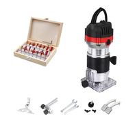 PAKJEL 800w 30000rpm Kit Combinato for Utensili for Router di Legno Macchine for la Lavorazione del Legno elettriche Carpenteria elettrica Strumenti for Trimmer manuali con Fresa(Set 1)