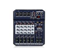 PAKLIF Mixer Audio, Mixer for Console di missaggio con Scheda Portatile T4 Alimentazione Phantom 48V Integrata Supporta Lettore MP3 BT DJ Live Party Mixer qualità Audio (Color : Noir, Size : T6)