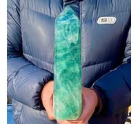 PAKMEZ Beautiful Fluorite Crystal Column Magic Wand Obelisk Point (Size : 700-800g)