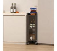 PAKMEZ Carrello Carrellino Slim Stretto, con Ruote Rirevoli a 360°, Bordi Rialzati Montaggio Facile, per Piccoli Spazi, Libreria, Scarpiera, Armadio(20 * 40 * 85cm/7 * 15 * 33in)