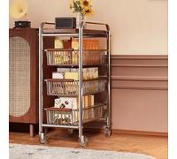 PAKMEZ Carrello Carrellino Slim Stretto, con Ruote Rirevoli a 360°, Salvaspazio, Struttura in Acciaio, Maniglia, Slim e Sottile, per in Cucina, Bagno, Soggiorno(39 * 20 * 75cm/15 * 7 * 29in)