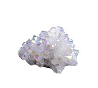 PAKMEZ Crystal Minerals Rough Electroplated Aura Crystal Cluster Wand Points Clear Quartz for Home Decoration Ornaments (Size : 70-100g)