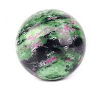 PAKMEZ Ruby Zoisite Crystal Ball Polished Red Green Stone Sphere Decorative Sphere Crystals Ball Stone Crafts Home Decor Ornament Gifts,60~70mm
