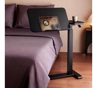 PAKMEZ Scrivania per Computer Portatile Altezza Regolabili, Mobile Studio Porta PC con Ruote, Comoda per La Lettura, per Camera da Letto, Soggiorno(Black)