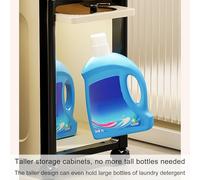 PAKMEZ Slim Bathroom Floor Storage Cabinet, Space Saving Organizer Rack, con Ruote Rirevoli a 360°, Montaggio Facile, Maniglia, in Cucina, Bagno, Soggiorno(Off-white,35 * 49cm/13 * 19in)