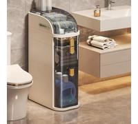 PAKMEZ Slim Bathroom Floor Storage Cabinet, with Clear Drawers And Casters, Salvaspazio per Lavanderia, Montaggio Facile, per in Cucina, Bagno, Soggiorno(42 * 18 * 81cm/16 * 7 * 31in)