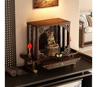 PAKMEZ Tavolino da altare for Statue Buddiste in Bambù Naturale Spirituale Supporto, Con Cassetto Portaoggetti, Tavolo da meditazione Per Preghiere, Divinazione e culto