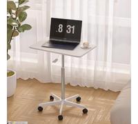 PAKMEZ Tavolo Infermieristico a Croce in Altezza, Con Ruote Comodini Mobili Su Ruote, Comoda per la Lettura, per la Lettura, Colazione, per Camera da Letto, Soggiorno(White)