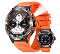 PAKRYS Orologio Smartwatch Uomo 1,53" Rugged Smart watch Impermeabile con Chiamate Bluetooth, Monitoraggio Salute & Sonno 24H, Batteria 530mAh, 100+ Modalità Sport, Android iOS (Arancia)