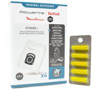 PakTrade 4 Sacchetti per aspirapolvere + 5 Profumi Compatibile con Rowenta Silence Force Allergy+ RO7455EA/411, Silence Force Allergy+ RO7457EA/412 | 4 Sacchetti, Deodoranti, Accessori, Ricambi