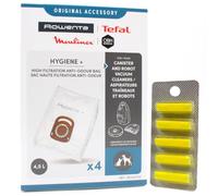 PakTrade 4 Sacchetti per aspirapolvere + 5 Profumi Compatibile con Rowenta Silence Force Compact - RO6381EA/410 | 4 Anti-Odour Sacchetti, Deodoranti, Accessori, Ricambi