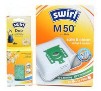 PakTrade 4 Sacchetti per aspirapolvere + Perle deodoranti Compatibile con Miele SDRP3, SDRP4, SEAC0, SEAE1, SEAG0, SEAJ0, SEAJ1 | Compatibile con Swirl M50, M 50, Sacchetti, Deodorante, Accessori