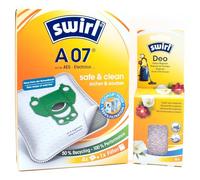 PakTrade 4 Sacchetti per aspirapolvere + Perline deodoranti Compatibile con AEG GR 28, H 2000 - Vampyr, H 2162 | Compatibile con Swirl A07 - A 07 | 4 Borse, Deodorante per Ambienti, Accessori