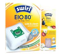 PakTrade 4 Sacchetti per aspirapolvere + Perline deodoranti Compatibile con EIO Villa... Serie, Vinto... Serie | Compatibile con Swirl EIO80 - EIO 80 | 4 Borse, Deodorante per Ambienti, Accessori